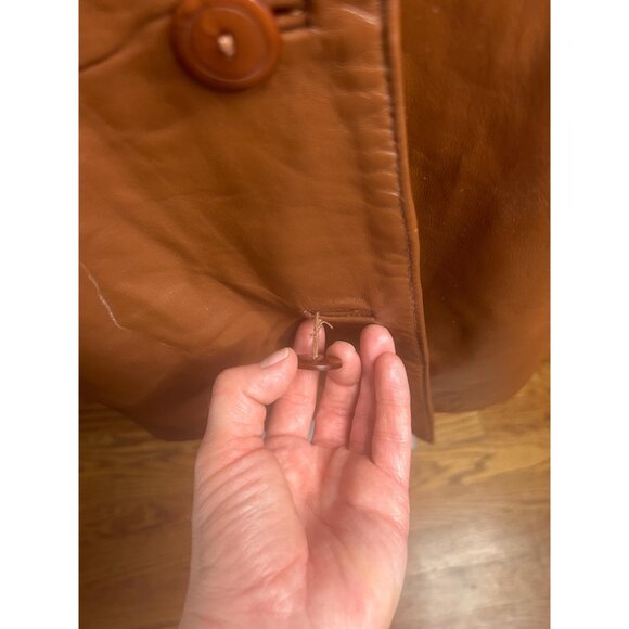 The career collection brown leather coat jacket women’s size 20 Y2K fashion - Picture 3 of 5